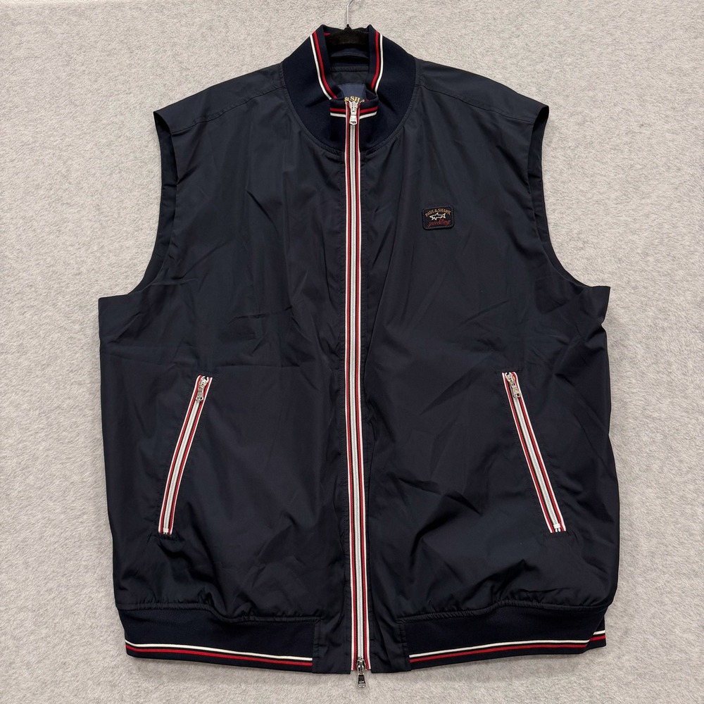 Paul & Shark Vest Mens 4XL Navy Blue Full Zip